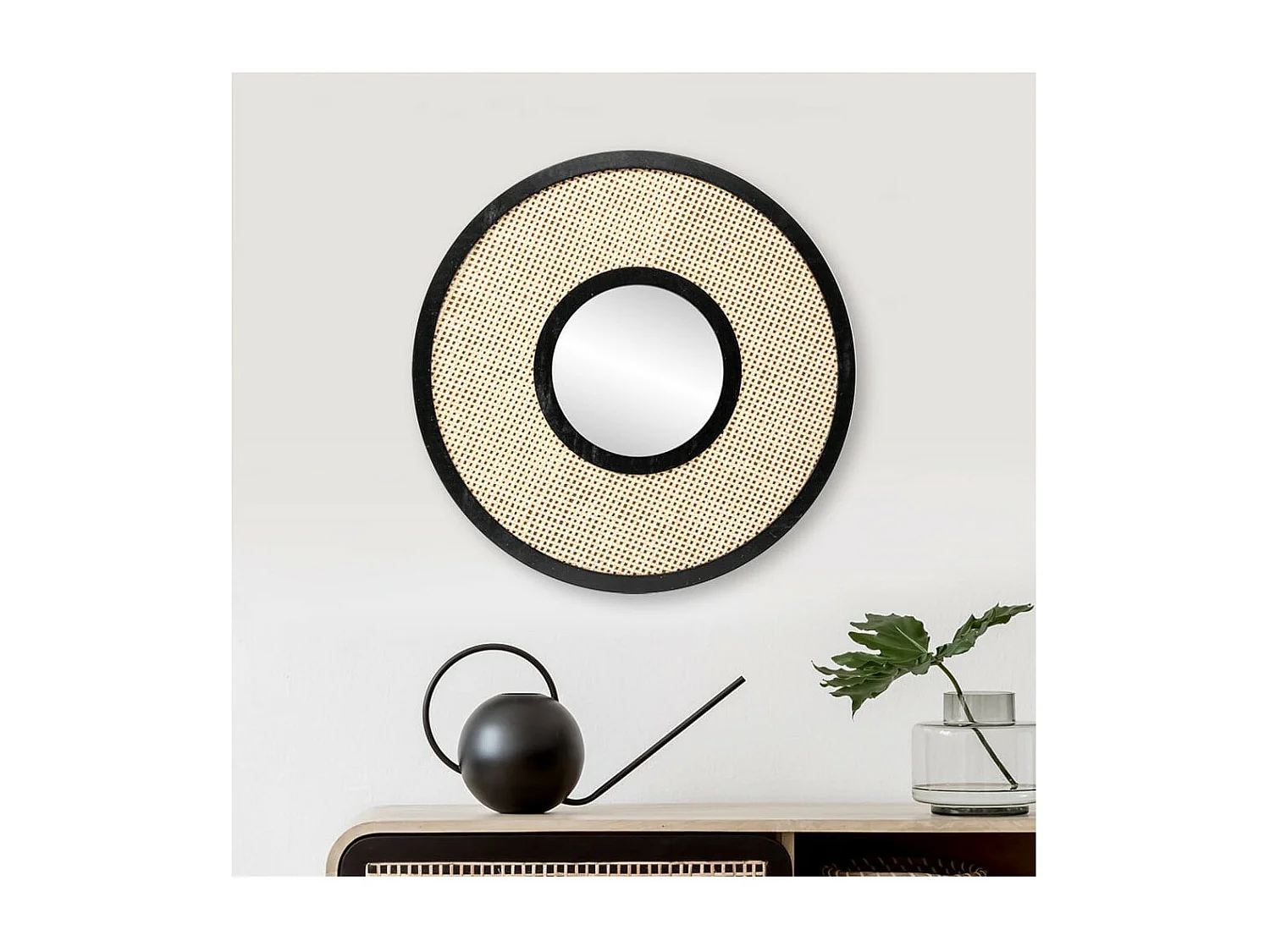 Miroir rond Sixties vintage 50 cm