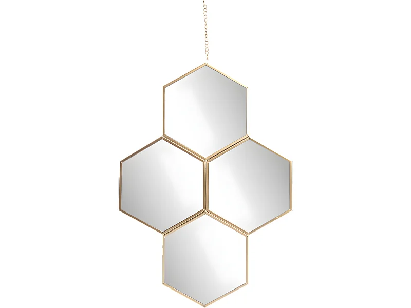Miroir hexagones en métal 30x45 cm
