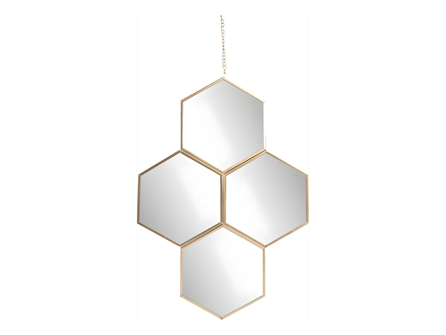 Miroir hexagones en métal 30x45 cm