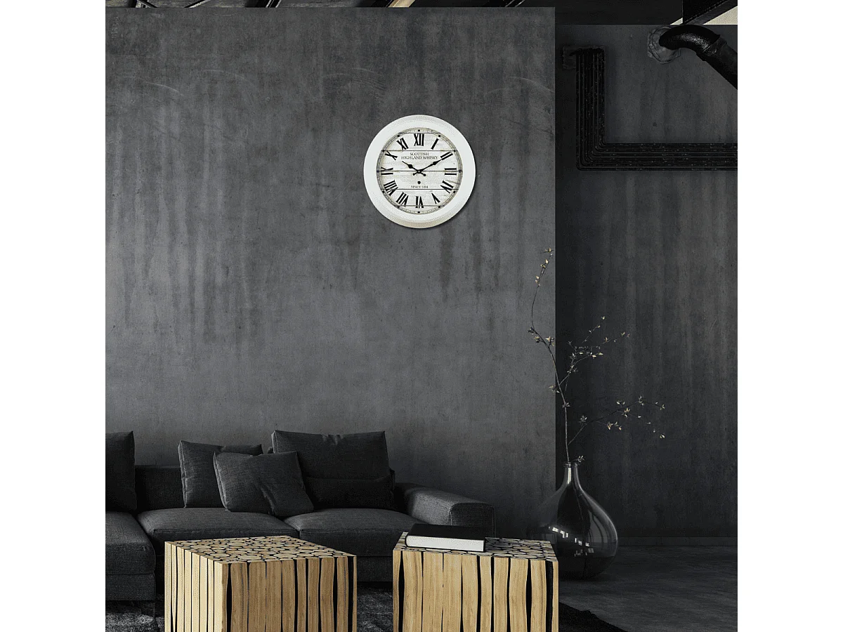 Horloge Scottish blanc 47 cm