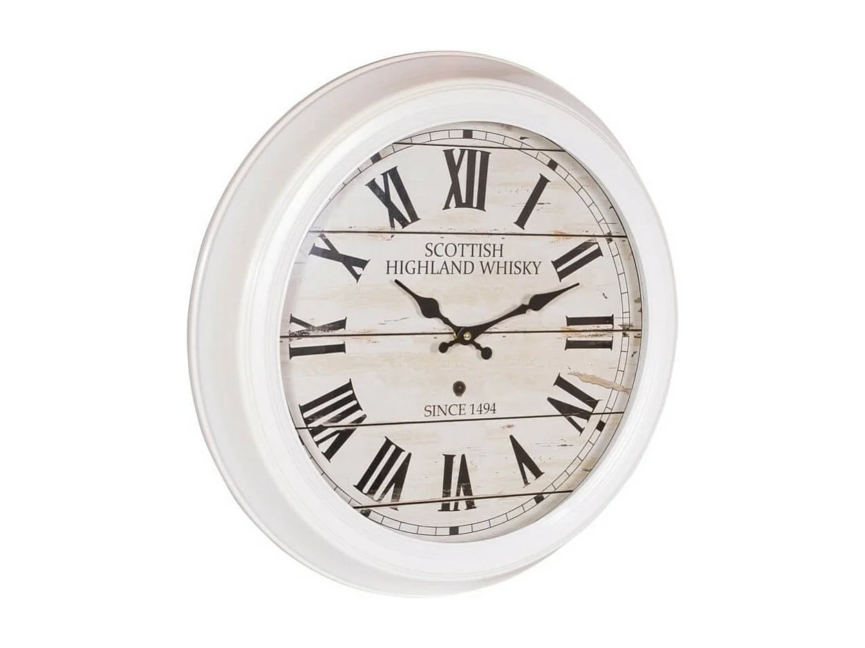 Horloge Scottish blanc 47 cm