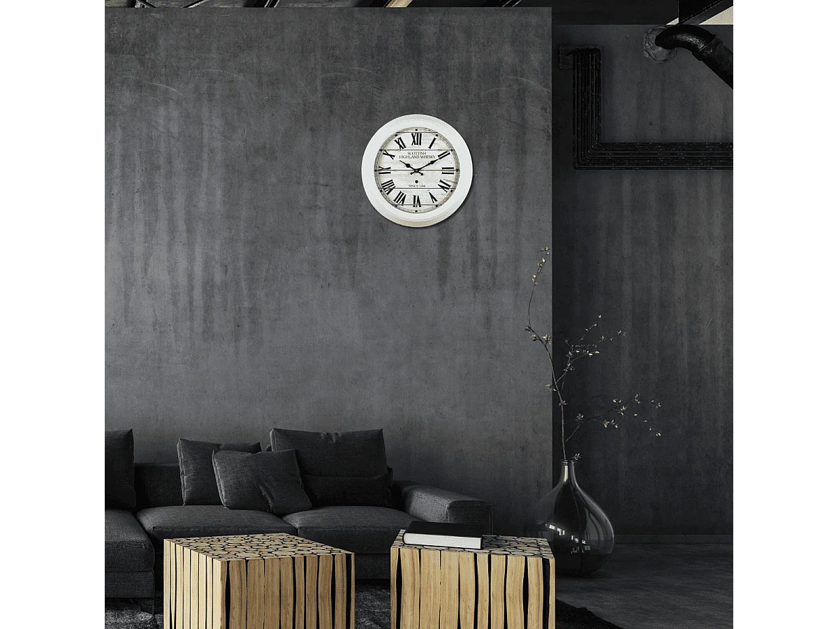 Horloge Scottish blanc 47 cm