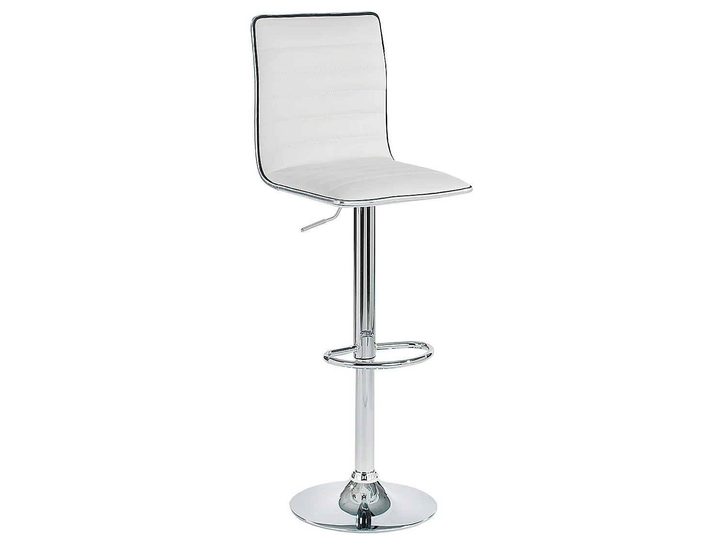 Lot de 2 tabourets de bar ROCA chaise haute droite pour cuisine/comptoir, réglable en hauteur et pivotante, en synthétique blanc