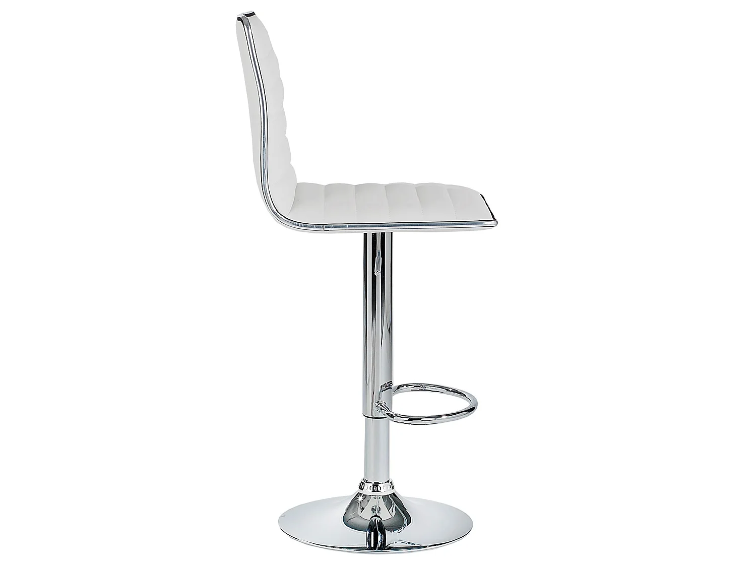 Lot de 2 tabourets de bar ROCA chaise haute droite pour cuisine/comptoir, réglable en hauteur et pivotante, en synthétique blanc