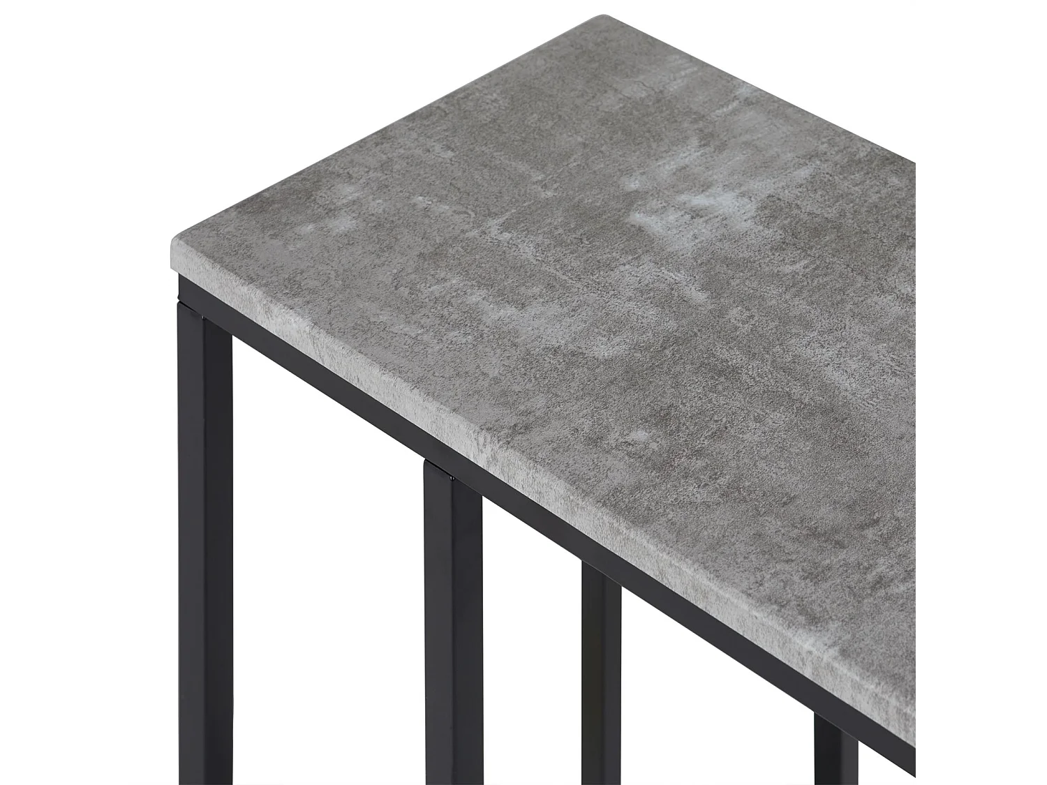 Bout de canapé DEBORA table d'appoint table à café table basse de salon cadre en métal noir et plateau en MDF décor béton