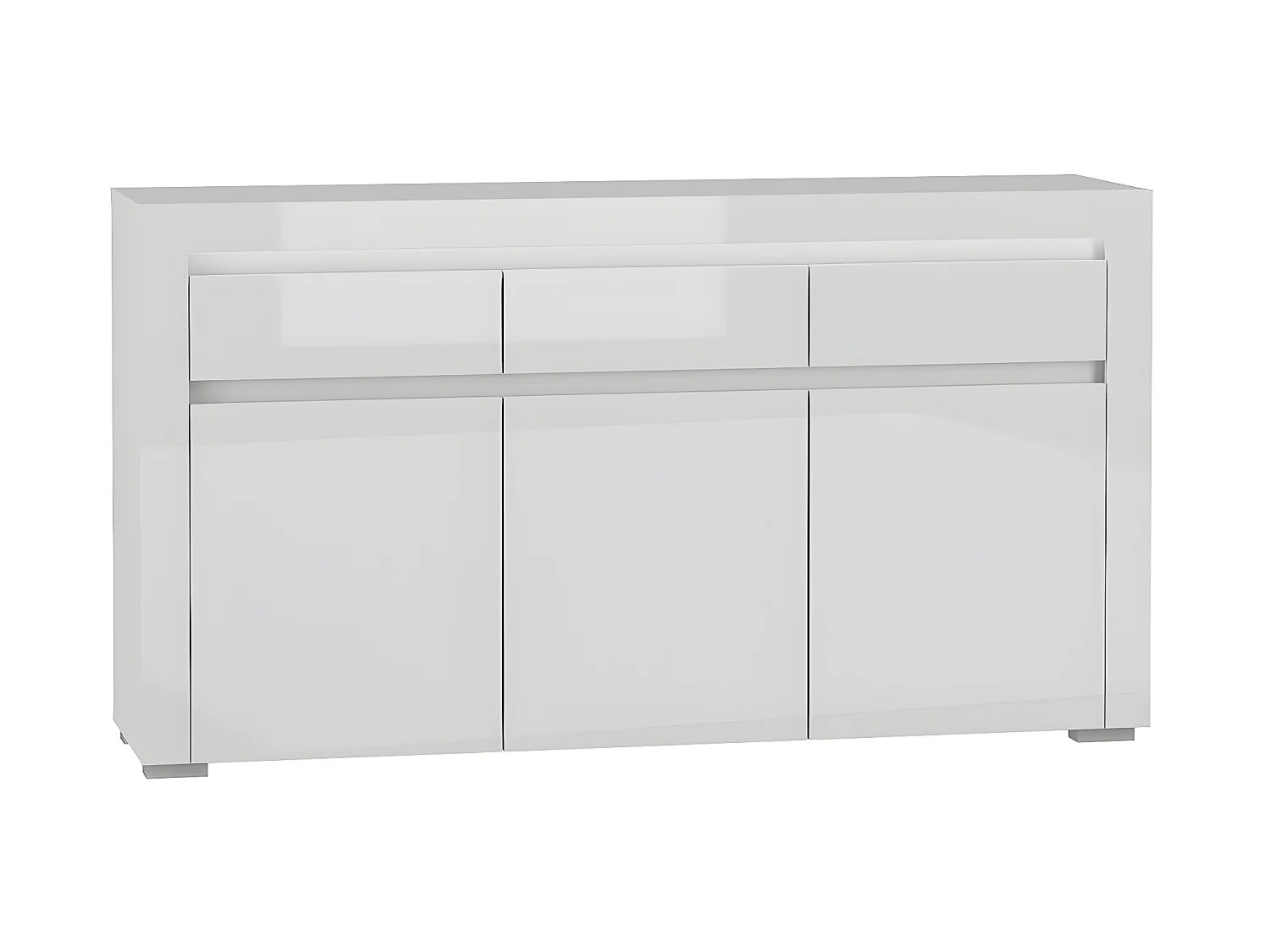 Kasla Wit 3-deurs dressoir met 3 LED laden