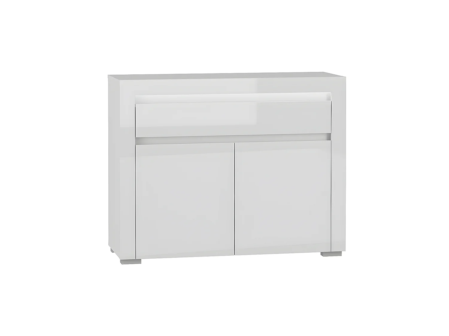 Buffet 2 portes 1 tiroir LED inclus Kasla Blanc