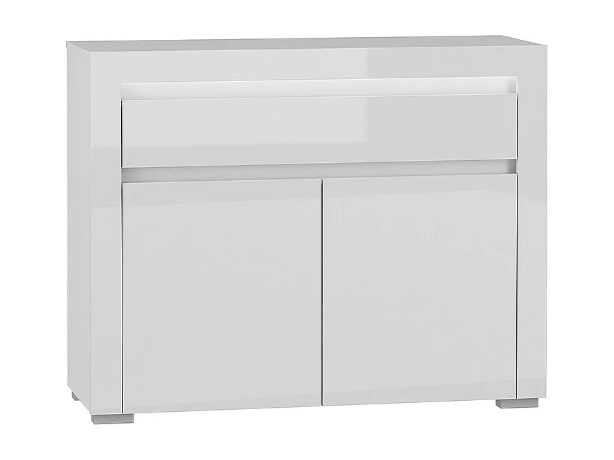 Buffet 2 portes 1 tiroir LED inclus Kasla Blanc