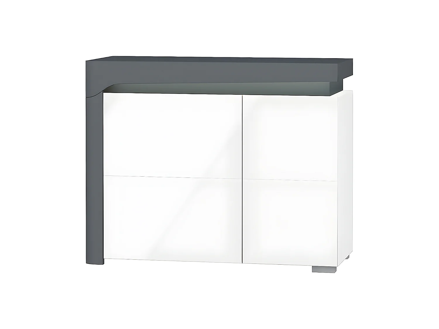 Aparador 2 portas Teo branco e cinzento 82cm