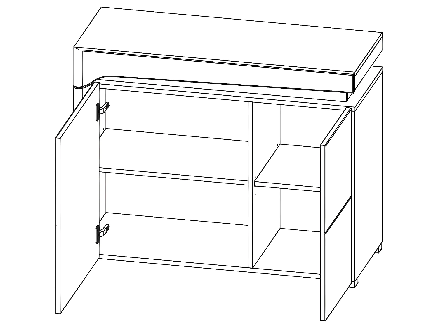 Aparador 2 portas Teo branco e cinzento 82cm
