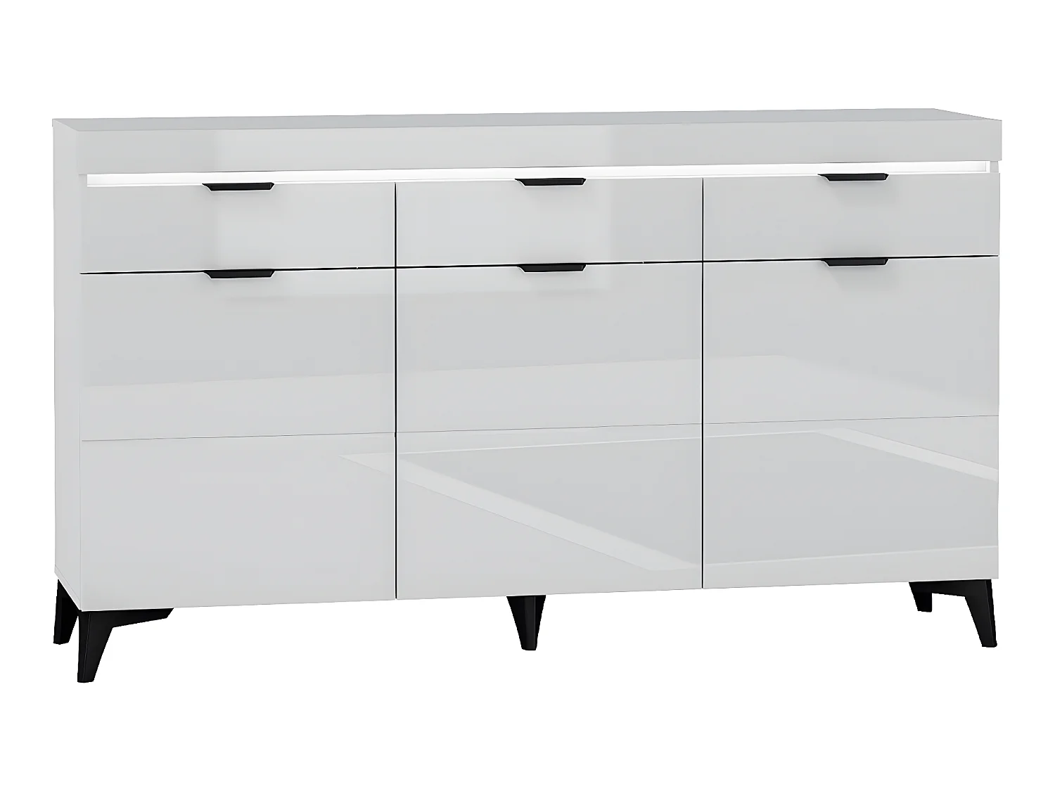 Ruben Wit 3-deurs dressoir met 3 LED laden