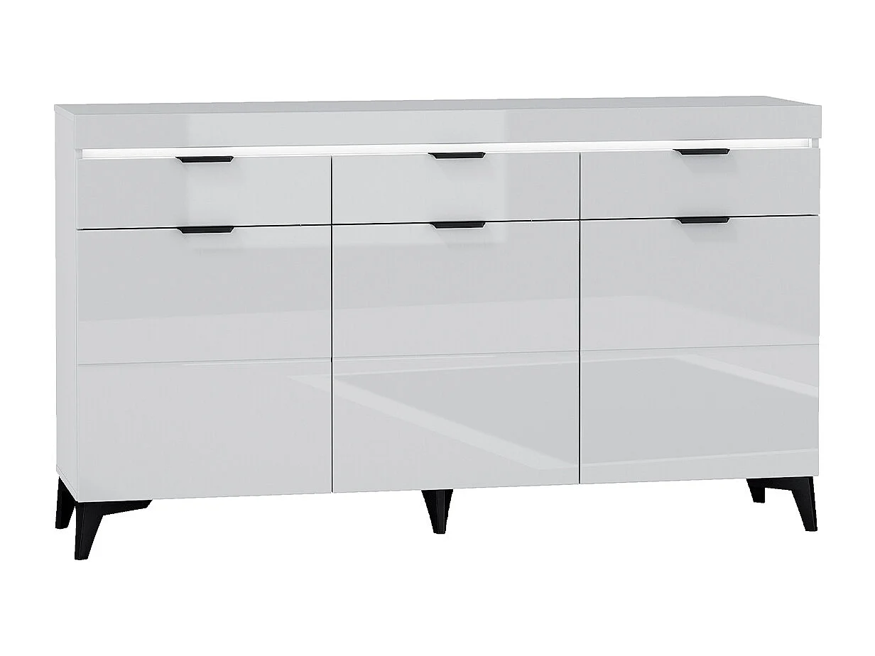 Buffet 3 portes 3 tiroirs LED inclus Ruben Blanc