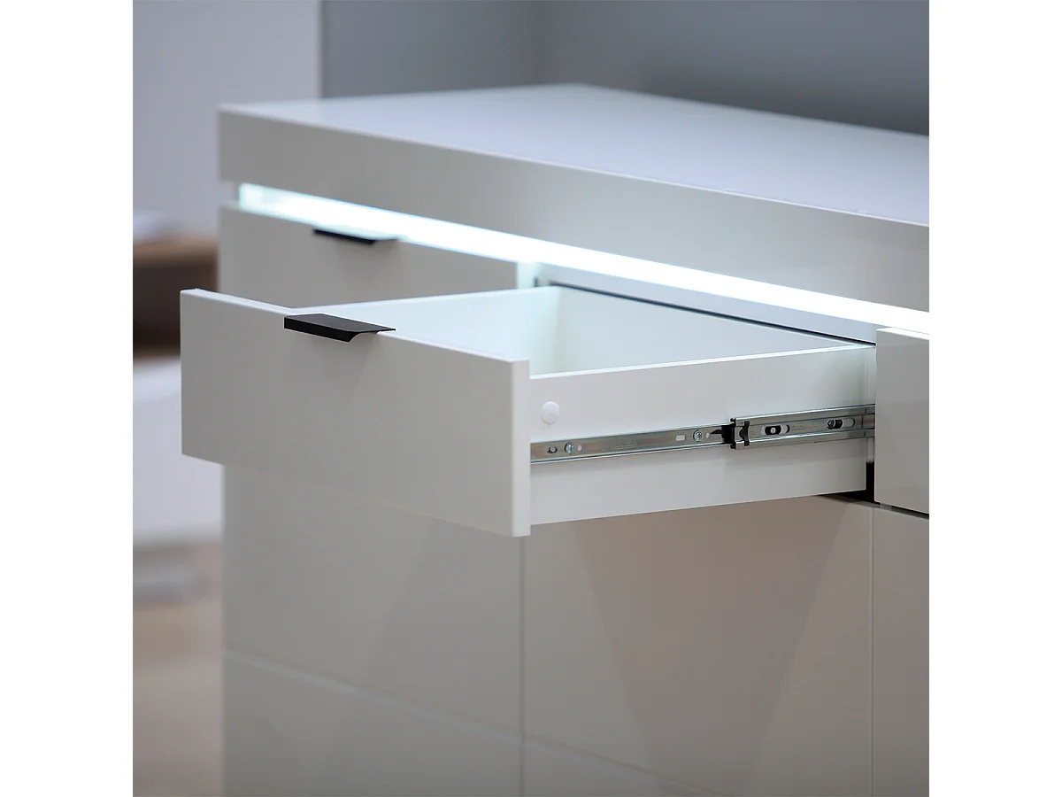 Buffet 3 portes 3 tiroirs LED inclus Ruben Blanc