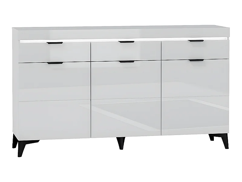 Ruben Wit 3-deurs dressoir met 3 LED laden