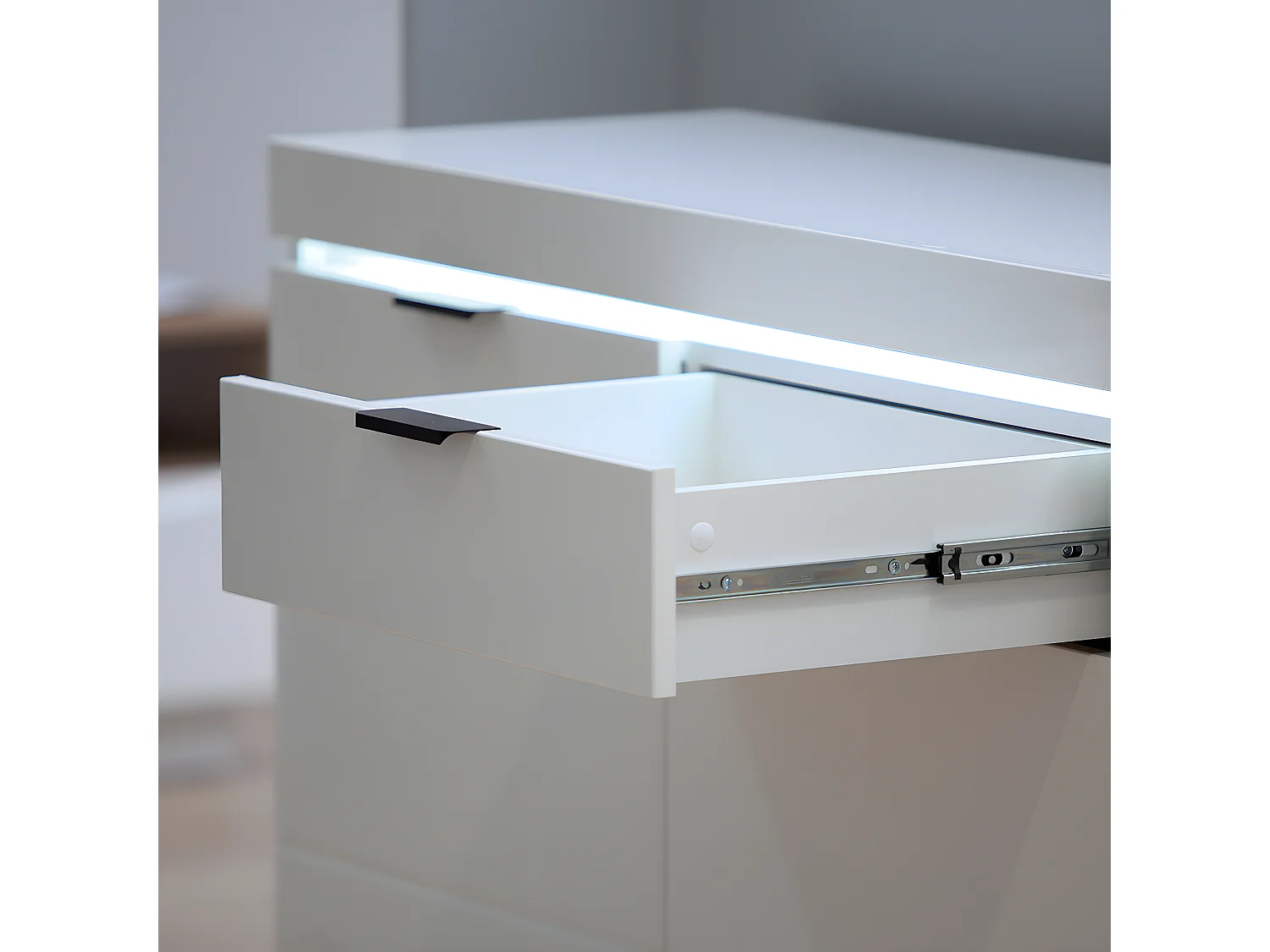 2-deurs dressoir met 2 LED laden Ruben White