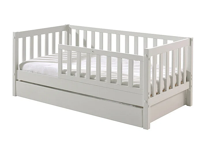 Cama 70x140 con somier y cajón Vipack Tod - Blanco