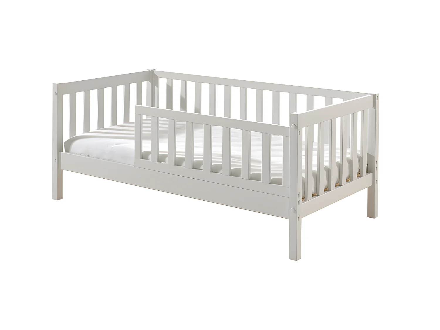 Lit Enfant & Sommier "Toddler II" 70x140cm Blanc