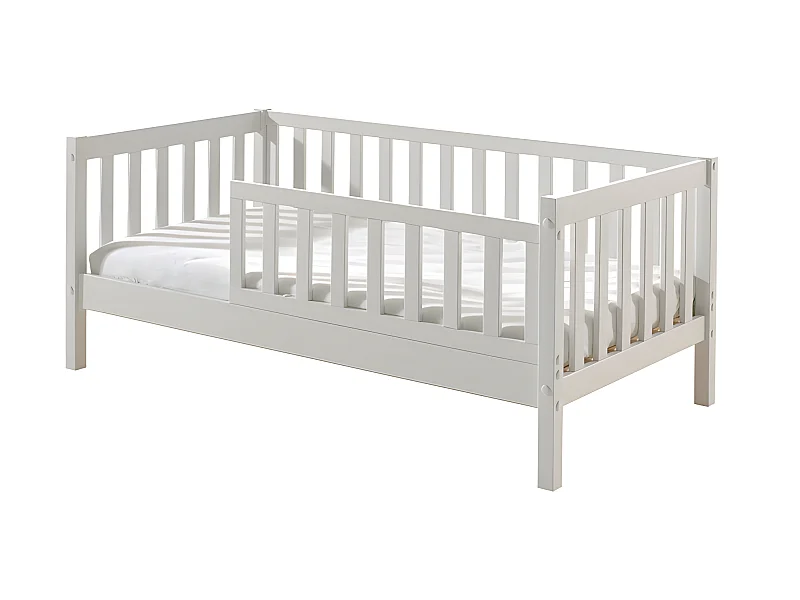 Cama Vipack Tod 70x140 com estrado de ripas - Branco