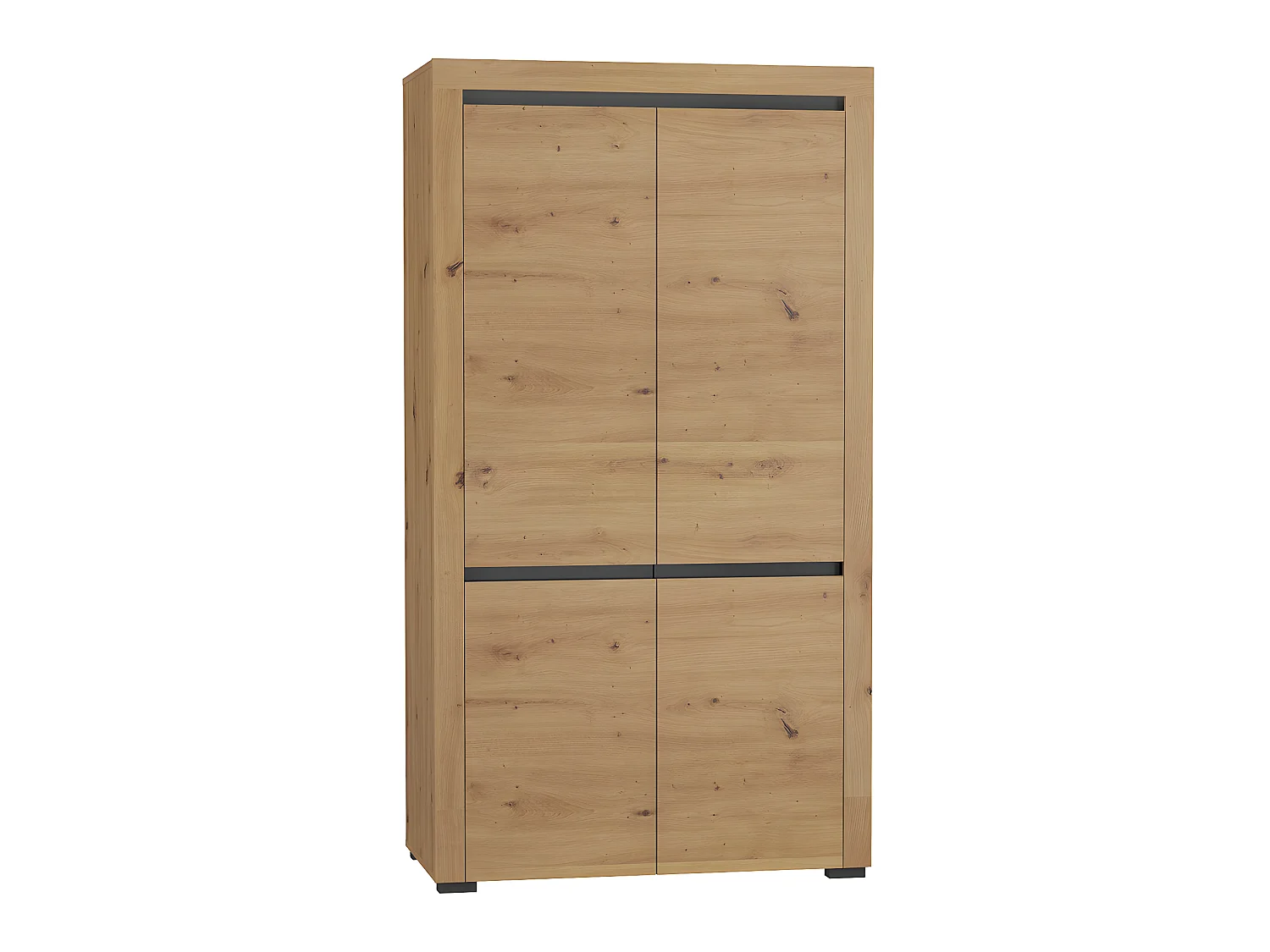 Armoire 2 portes LED inclus Kasla Bois et Anthracite