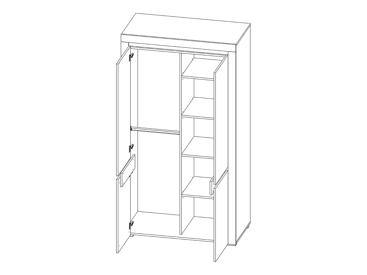 Armadio 2 ante Kasla marrone e grigio antracite 195cm