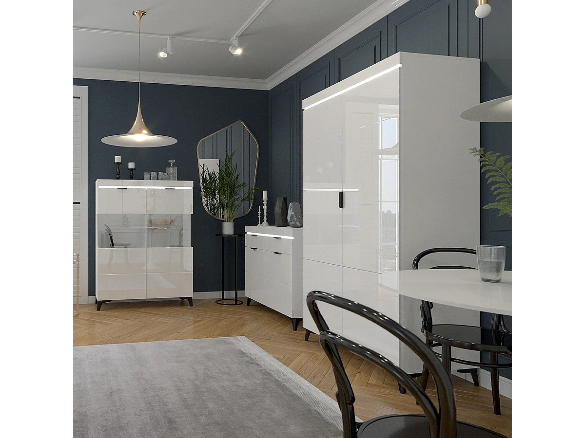 Armoire 2 portes LED inclus Ruben Blanc