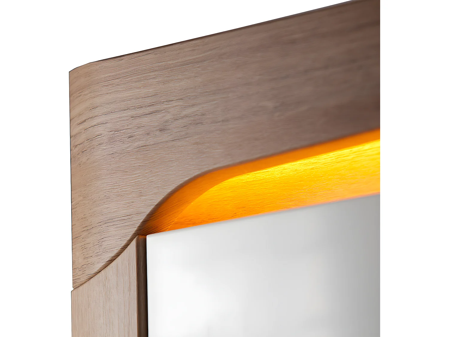 Schrank 2 Türen LED inkl. Teo Weiß und Holz