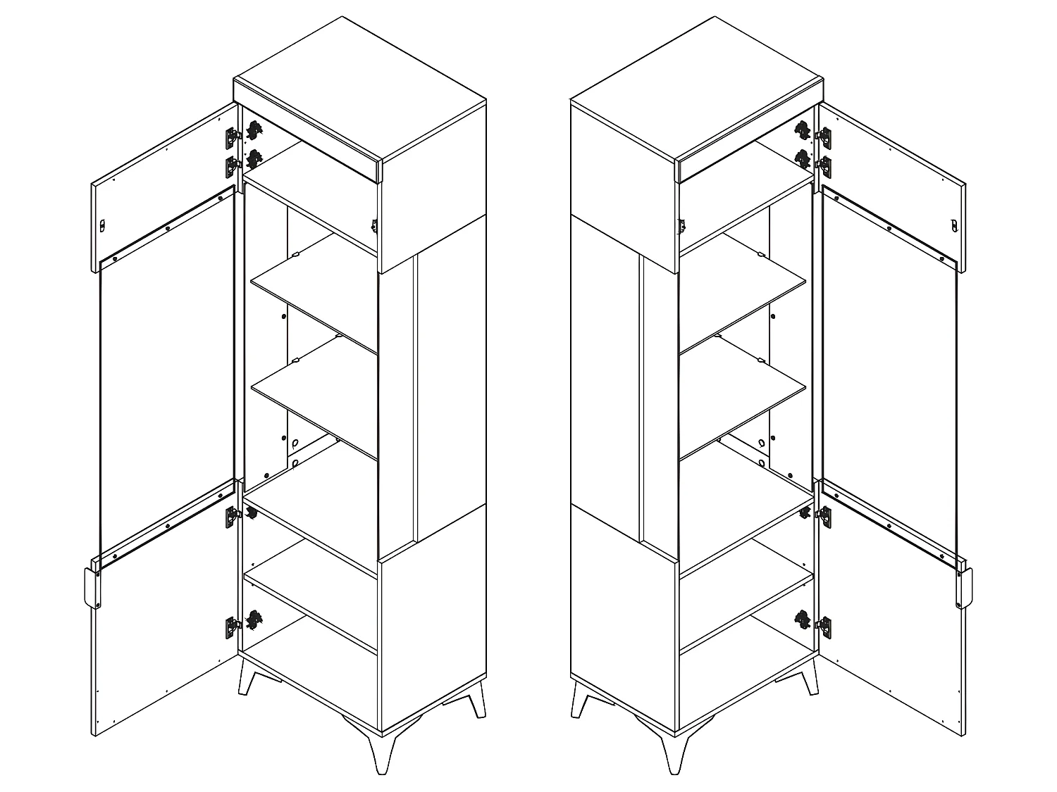 Vitrine 1 porte LED inclus Ruben Blanc