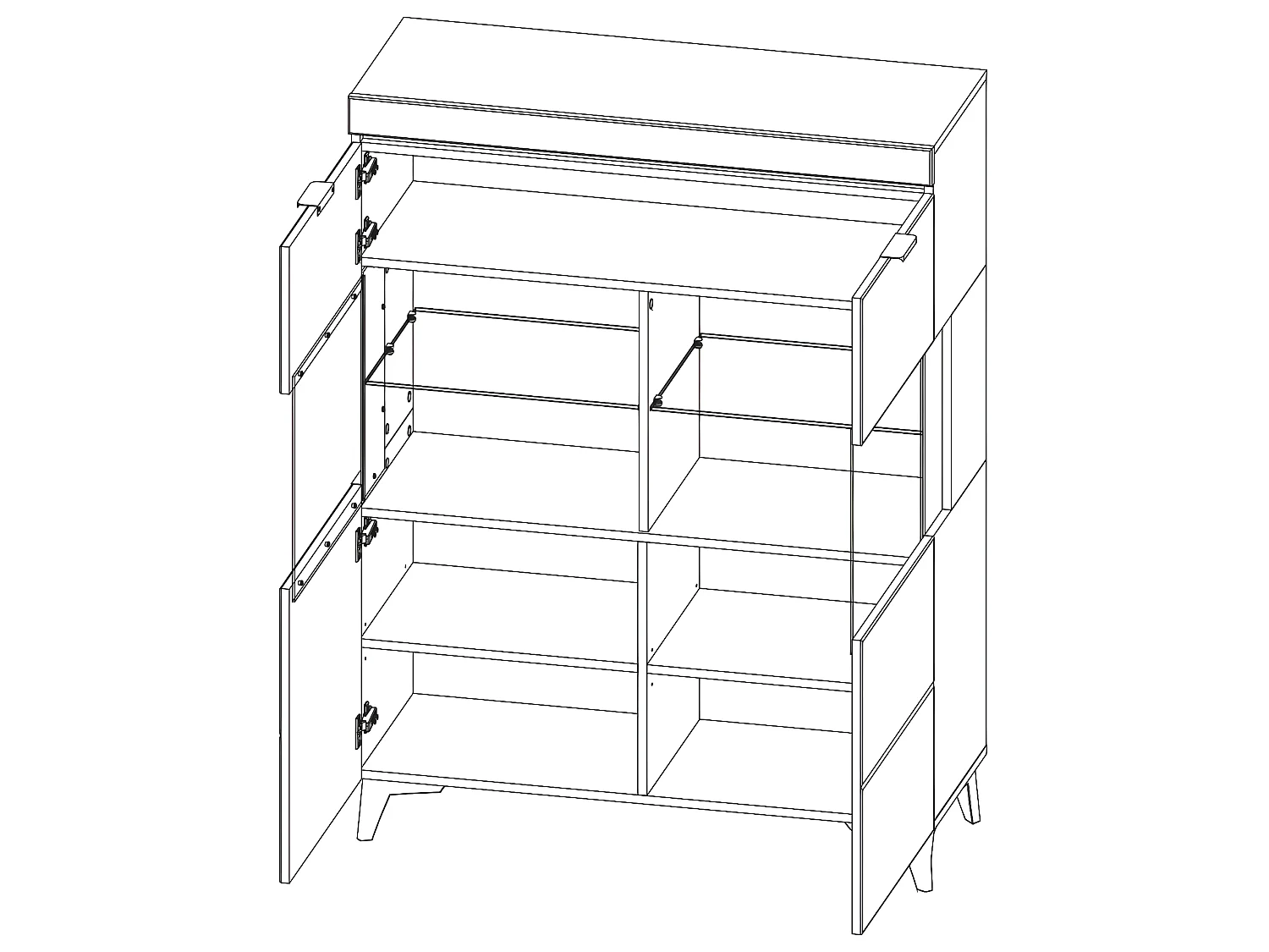 Armário de porcelana 2 portas Ruben madeira 140cm