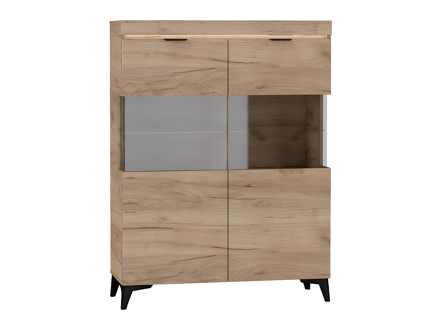 Vaisselier 2 portes LED inclus Ruben Bois
