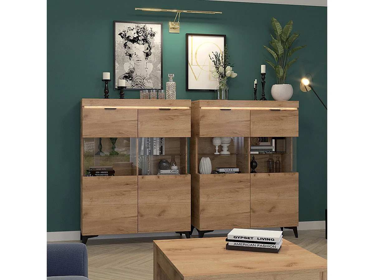 Vaisselier 2 portes LED inclus Ruben Boi