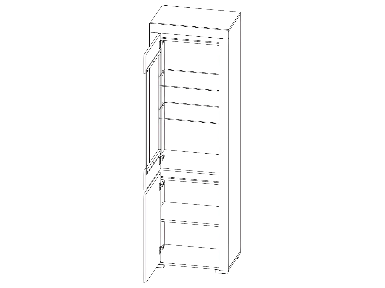 2-deurs LED vitrinekast Kasla Wit