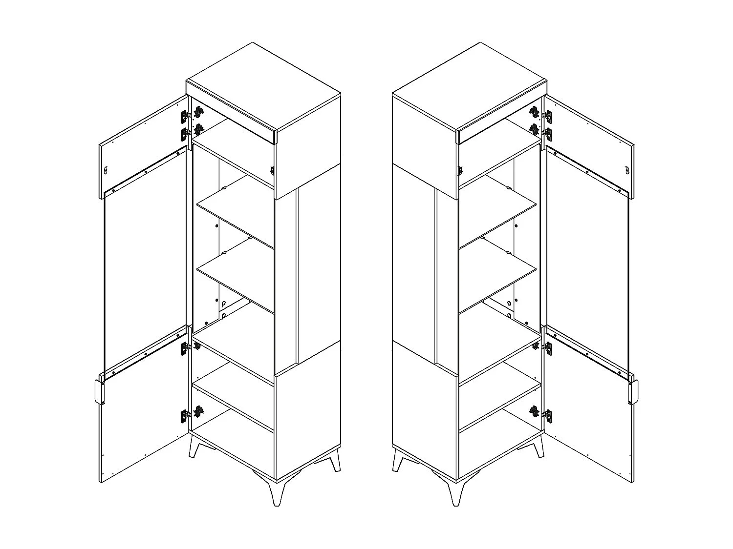 Vitrina 1 puerta con LED Ruben Madera