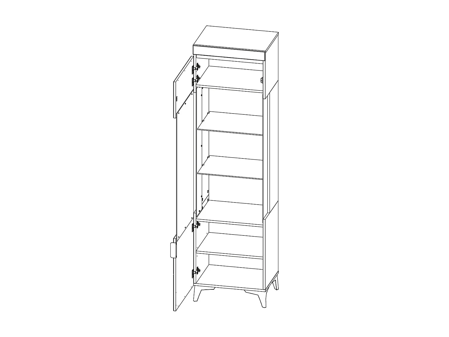 Vitrine 1 porte LED inclus Ruben Bois