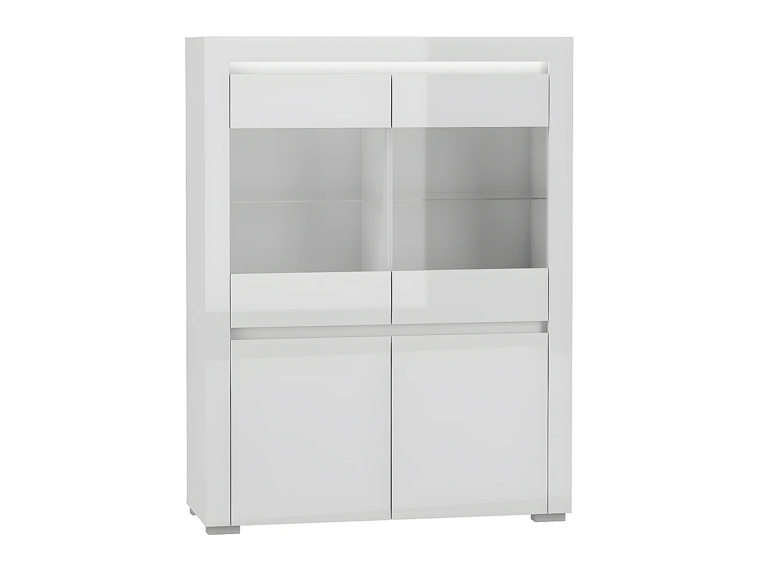 Vaisselier 4 portes LED inclus Kasla Blanc