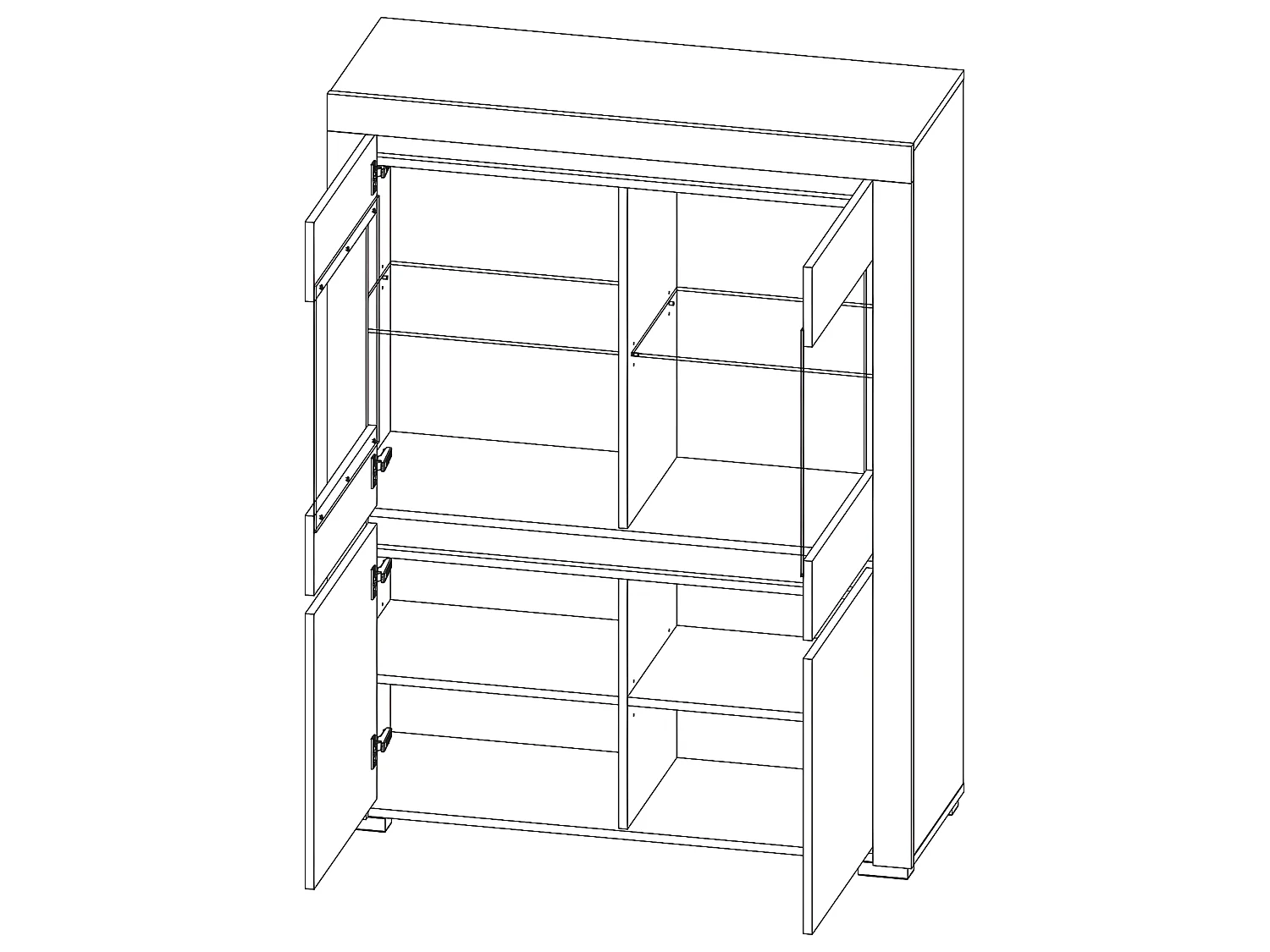 Vaisselier 4 portes LED inclus Kasla Blanc