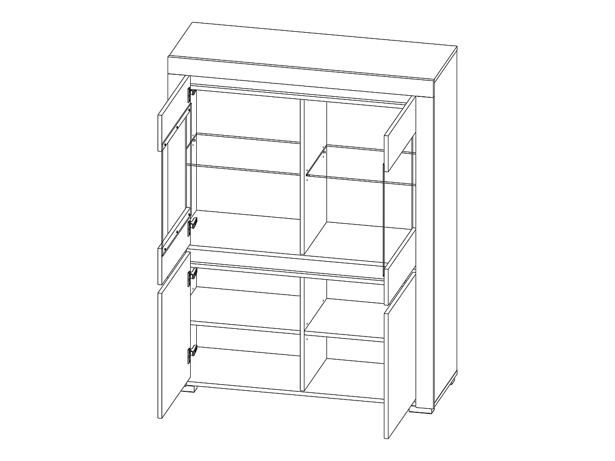 Armário de porcelana 4 portas Kasla branco 139cm