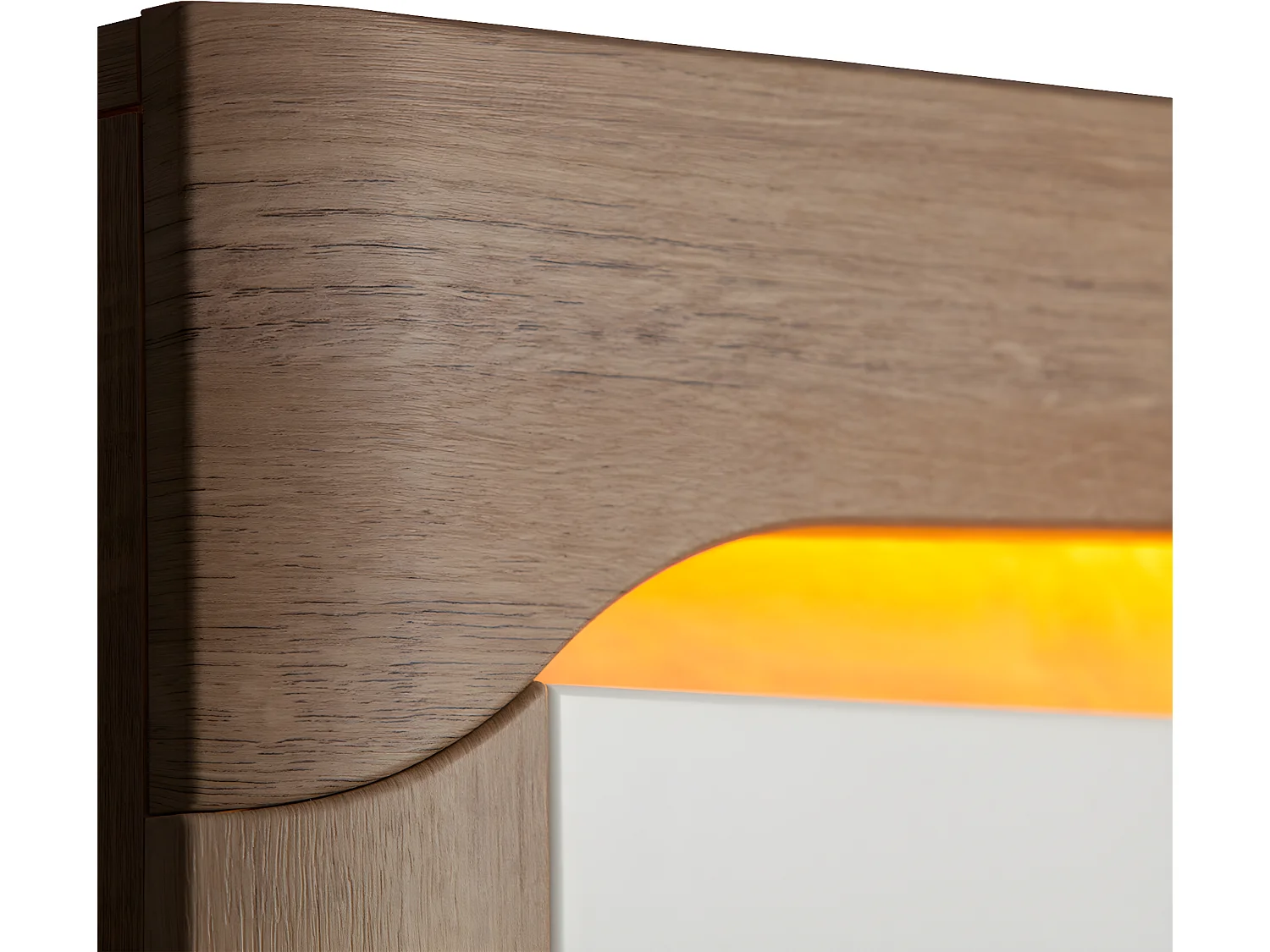 Teo Wit en Hout 2-deurs dressoir, recht, inclusief LED verlichting