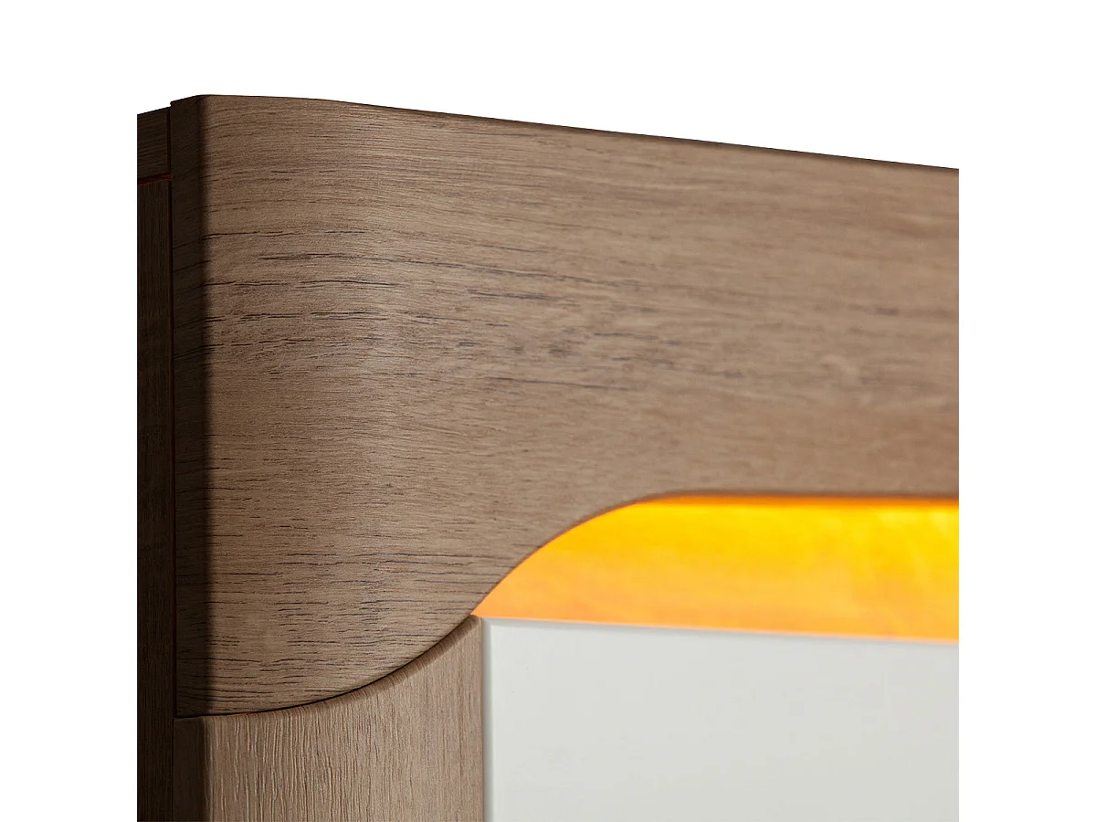 Teo White and Wood 2-dörrars sideboard, rak, inklusive LED-lampa