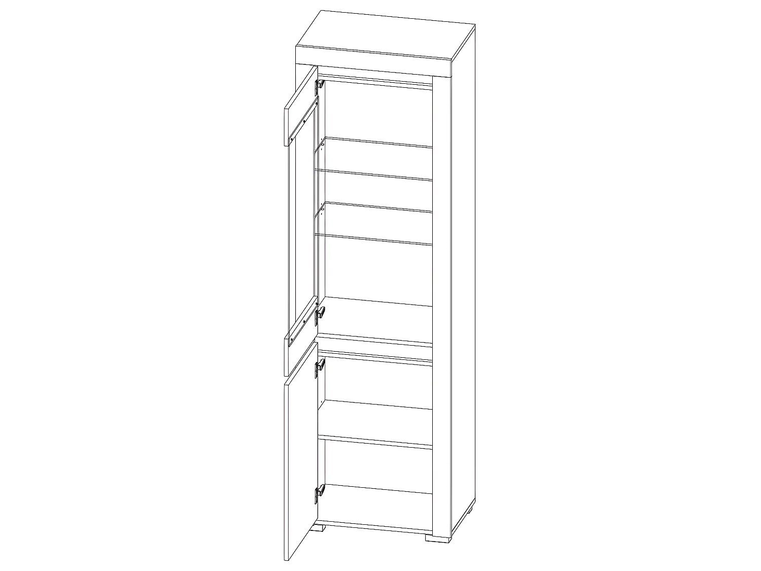 Vitrine 2 portes LED inclus Kasla Bois et Anthracite