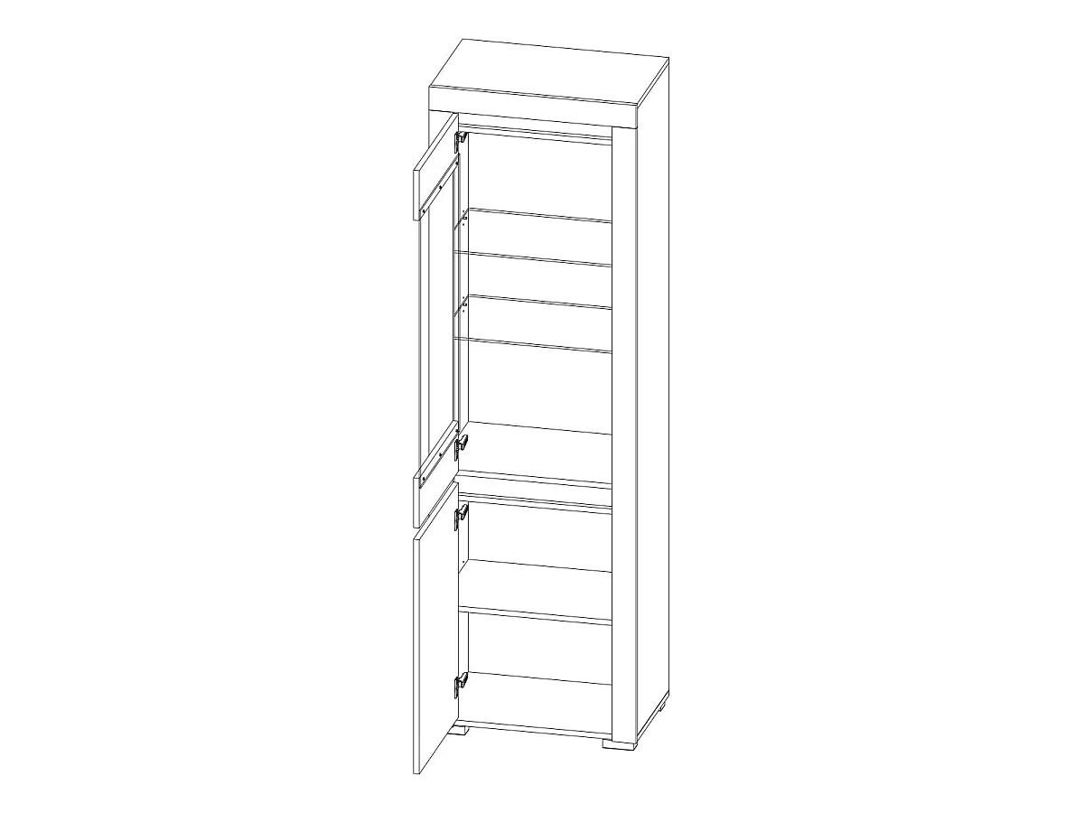 Vetrina 2 ante Kasla marrone e grigio antracite 195cm