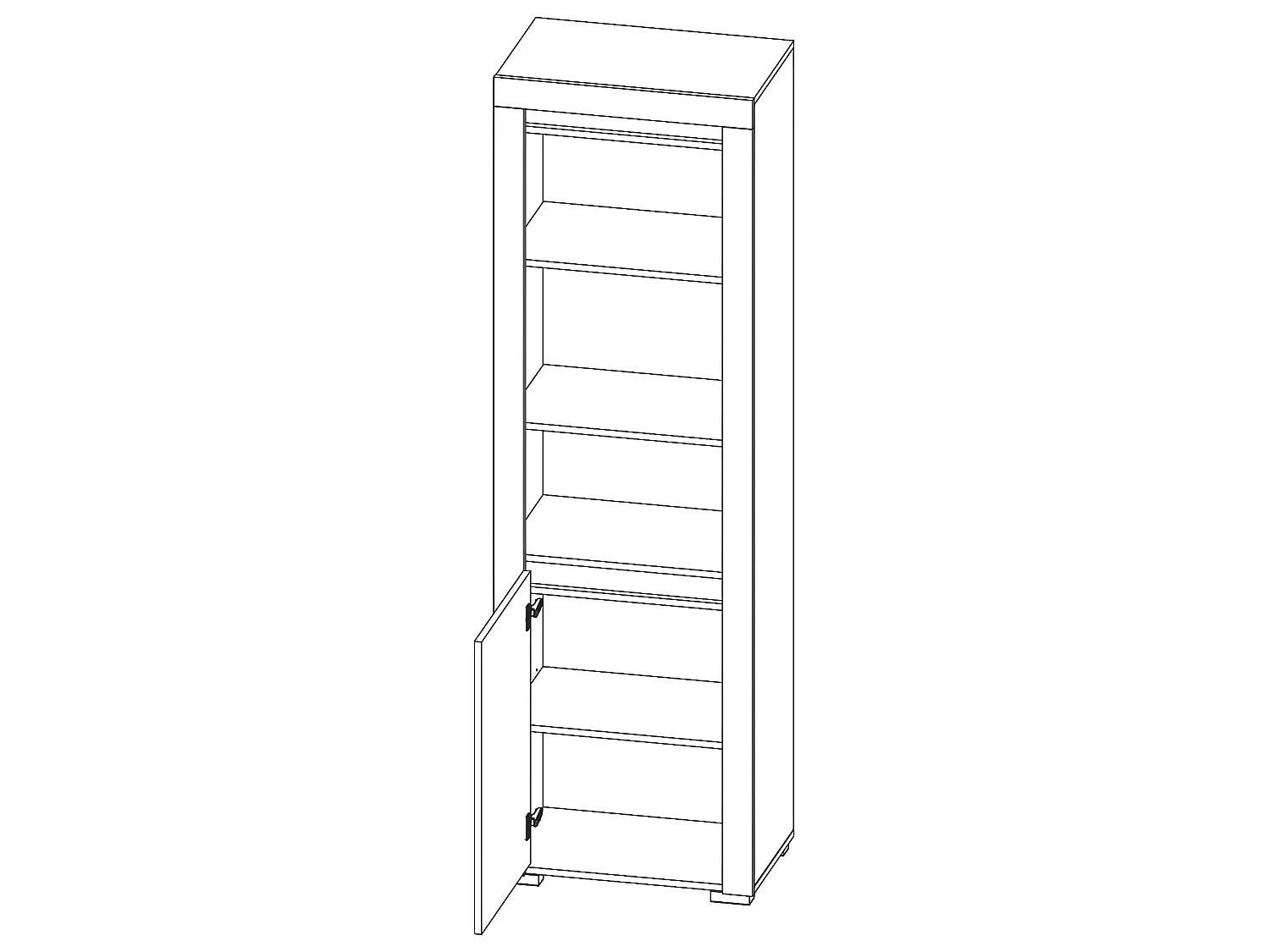 1-deurs boekenkast inclusief LED Kasla Wit