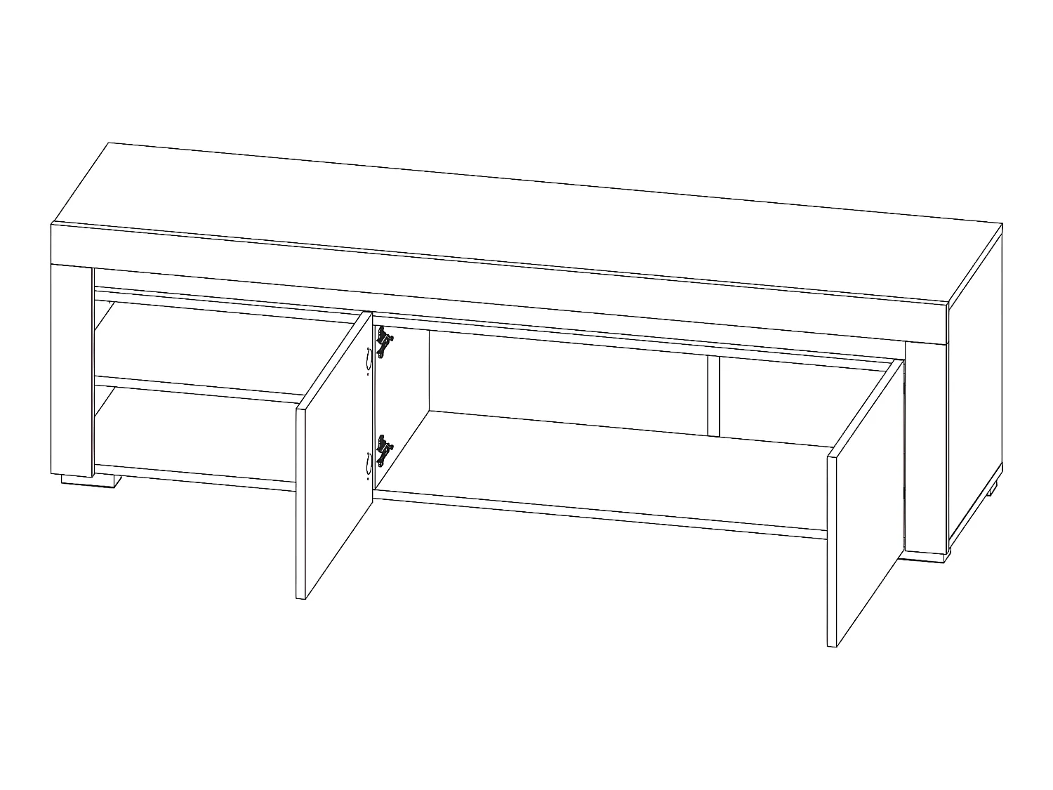 Meuble TV 2 portes 152 cm LED inclus Kasla Blanc