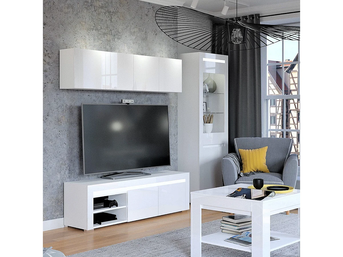 2-dørs 152 cm tv-bord inklusive LED Kasla White