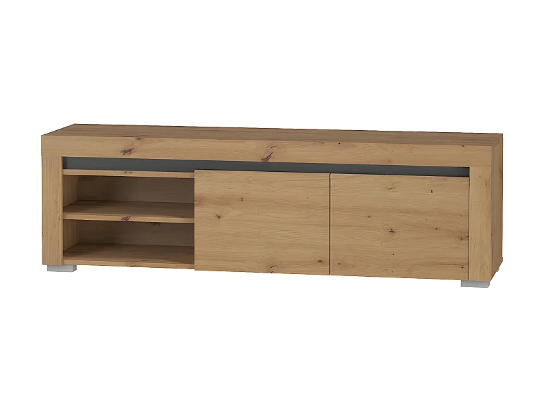 Kasla Wood en Antraciet 2-deurs 152 cm LED TV-meubel