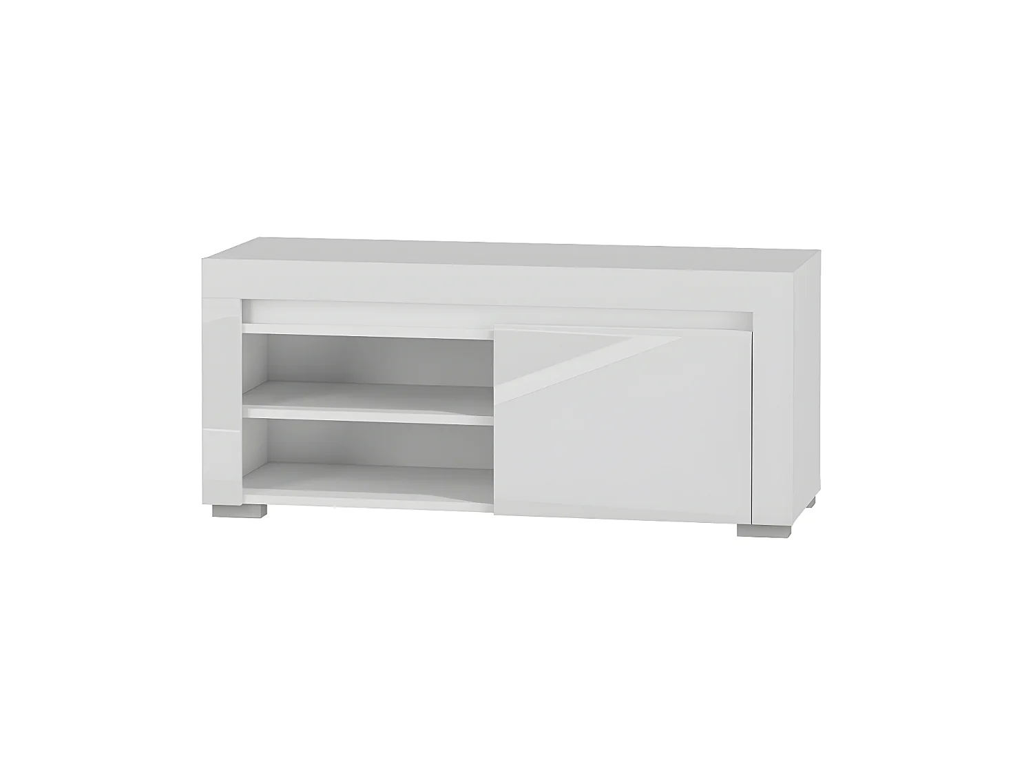 Meuble TV 1 porte 106 cm LED inclus Kasla Blanc