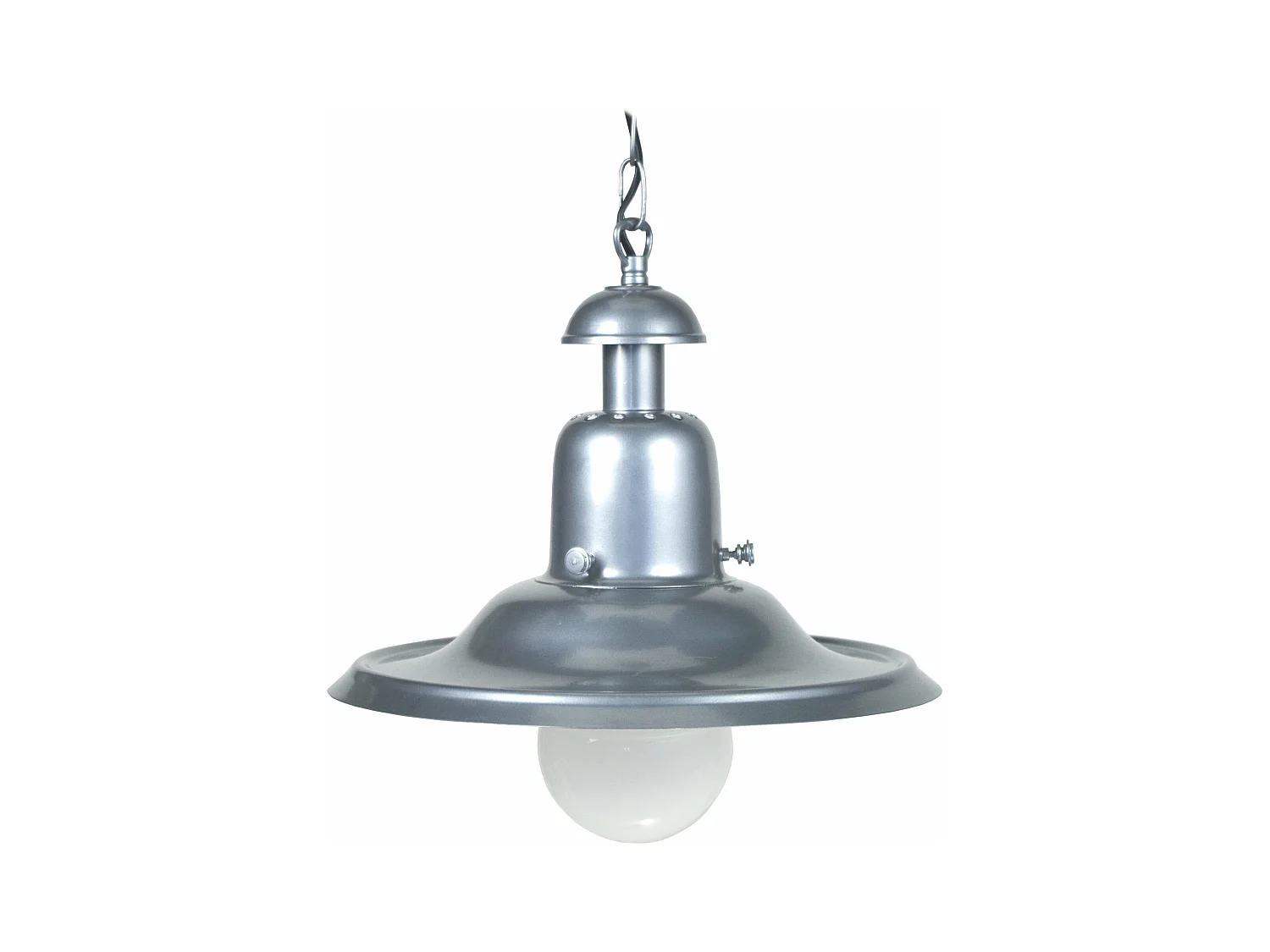 Suspension chapelle métal  aluminium 71 cm.