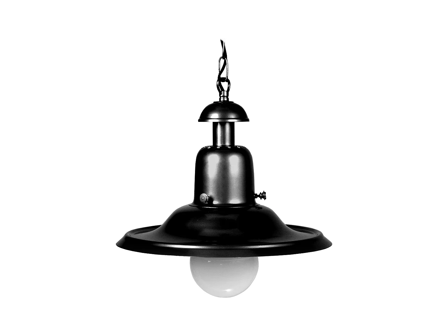 Suspension chapelle métal  noir 71 cm.
