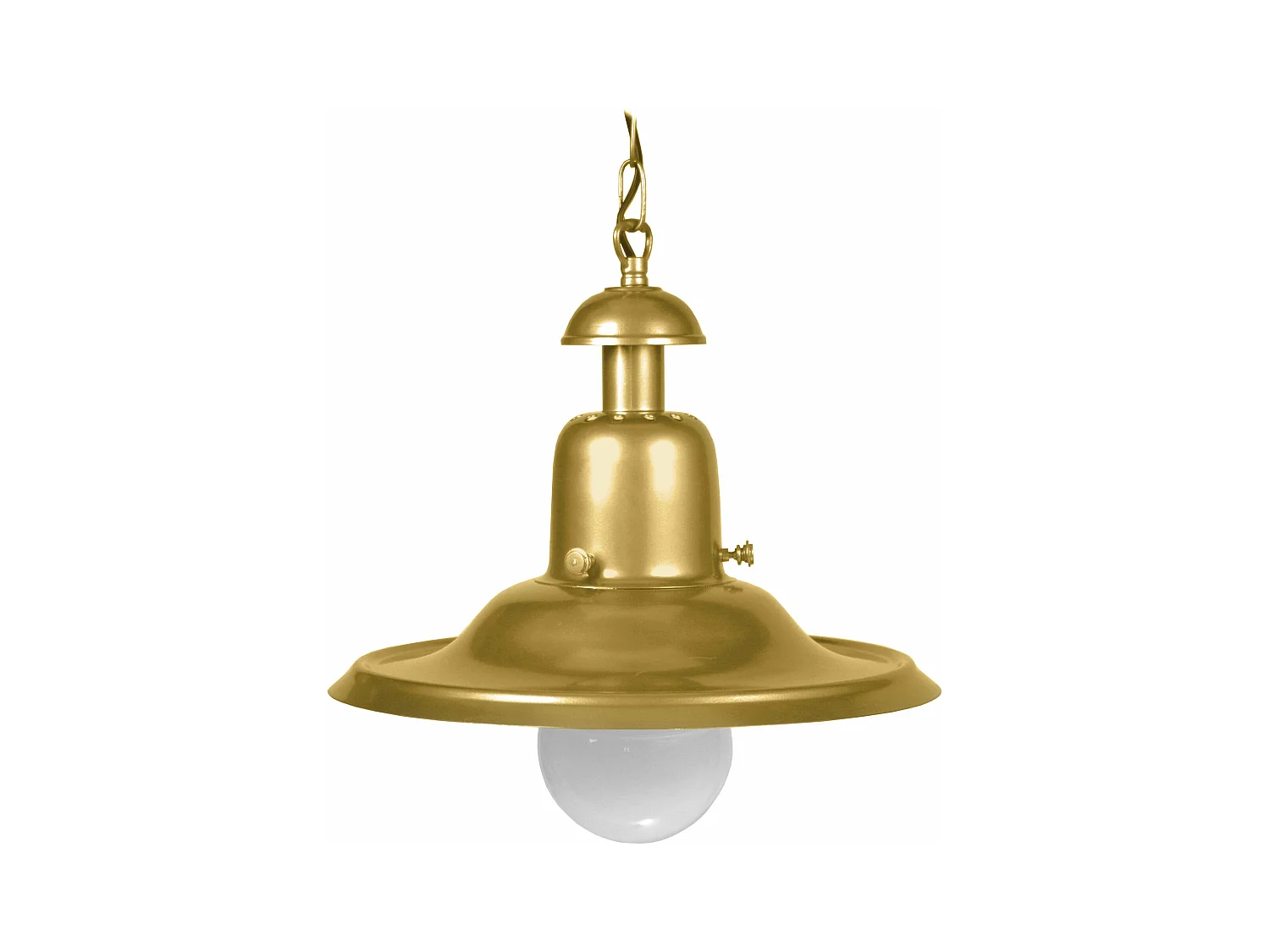 Suspension chapelle métal  doré 71 cm.