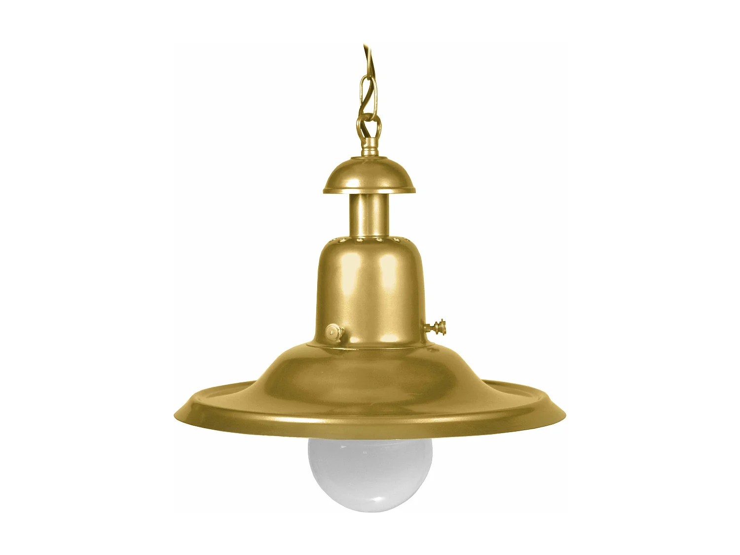 Suspension chapelle métal  doré 71 cm.