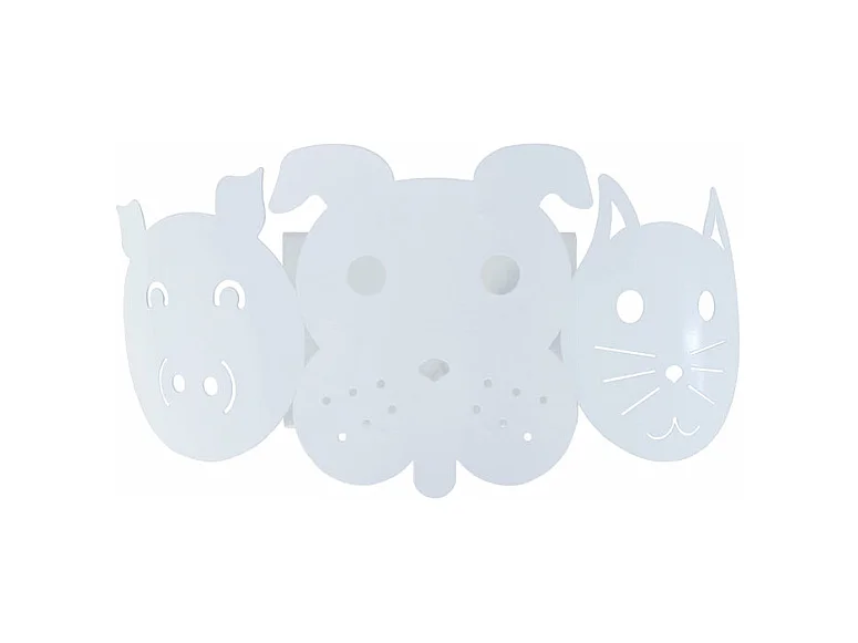 Applique enfant métal chien blanc 12 cm.